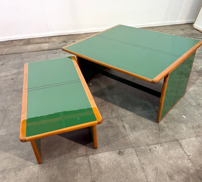 Pair of “Laker” Green Coffee Tables by Afra & Tobia Scarpa, Italy