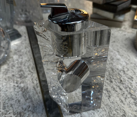 Lucite and Chrome Table Lighter, Italy, 1970s