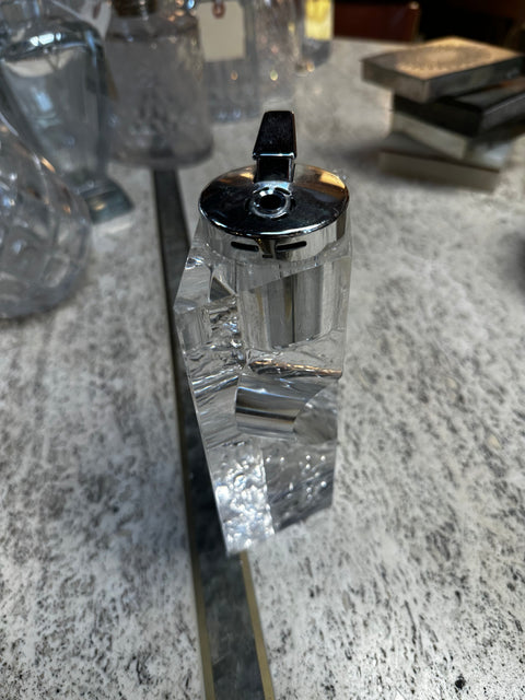 Lucite and Chrome Table Lighter, Italy, 1970s