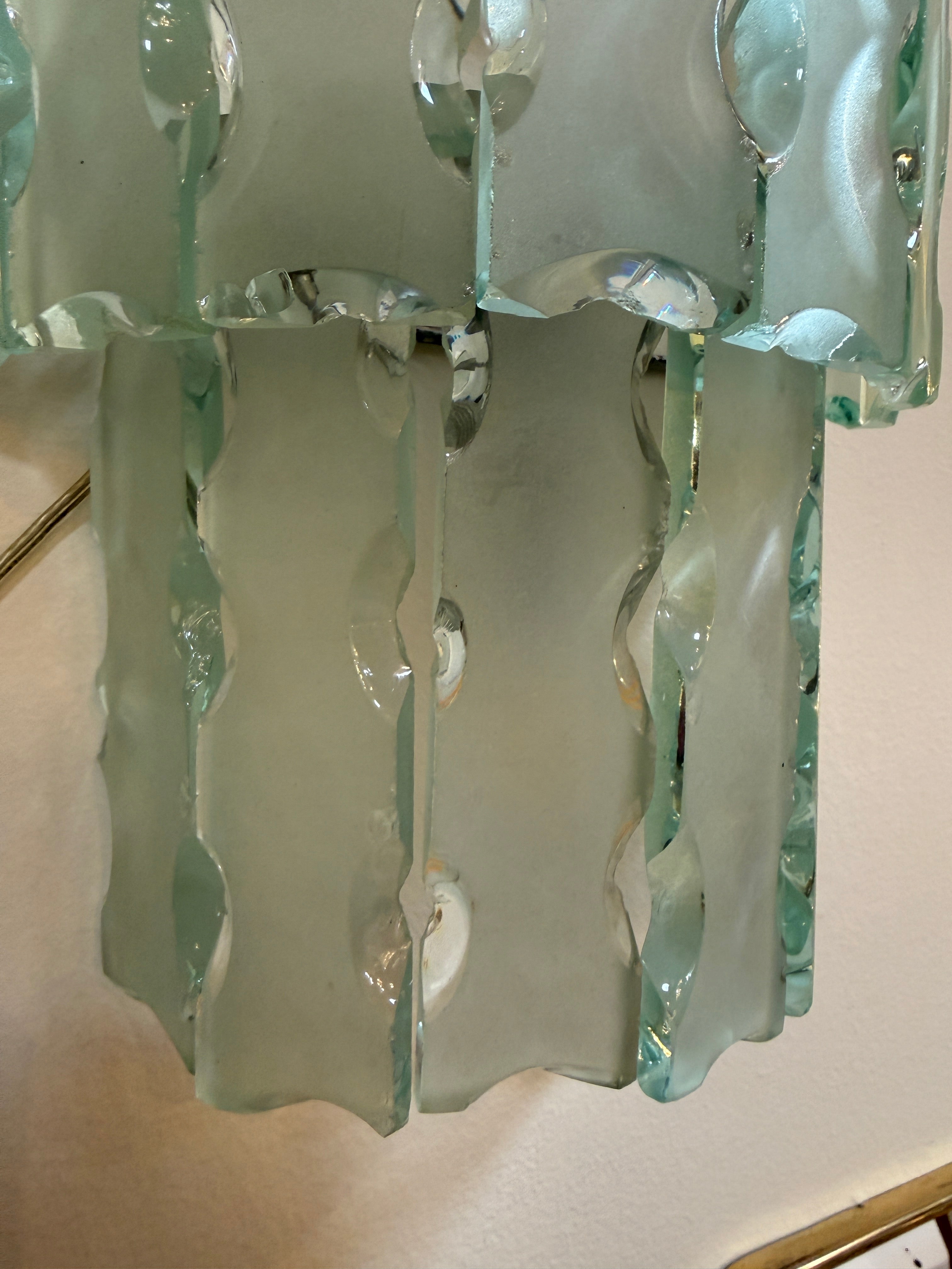 Pair of Italian Beveled Glass Sconces by Cristal Art