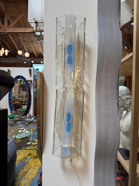Pair of Italian Murano Glass Double Sconces by Mazzega
