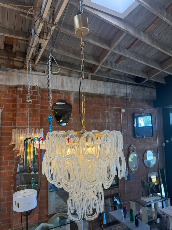Giogali Murano Glass Chandelier by Angelo Mangiarotti for Vistosi