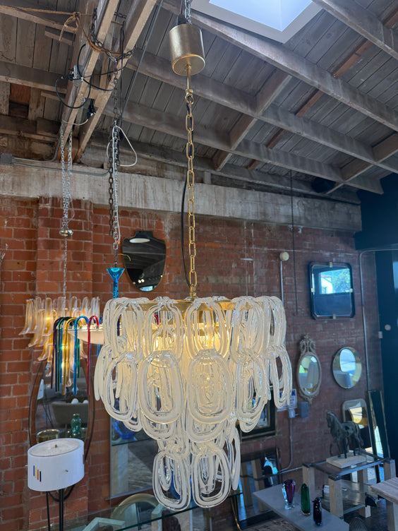 Giogali Murano Glass Chandelier by Angelo Mangiarotti for Vistosi