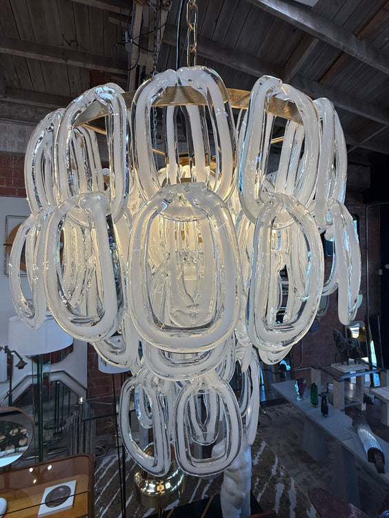 Giogali Murano Glass Chandelier by Angelo Mangiarotti for Vistosi