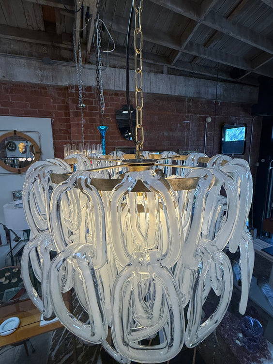 Giogali Murano Glass Chandelier by Angelo Mangiarotti for Vistosi