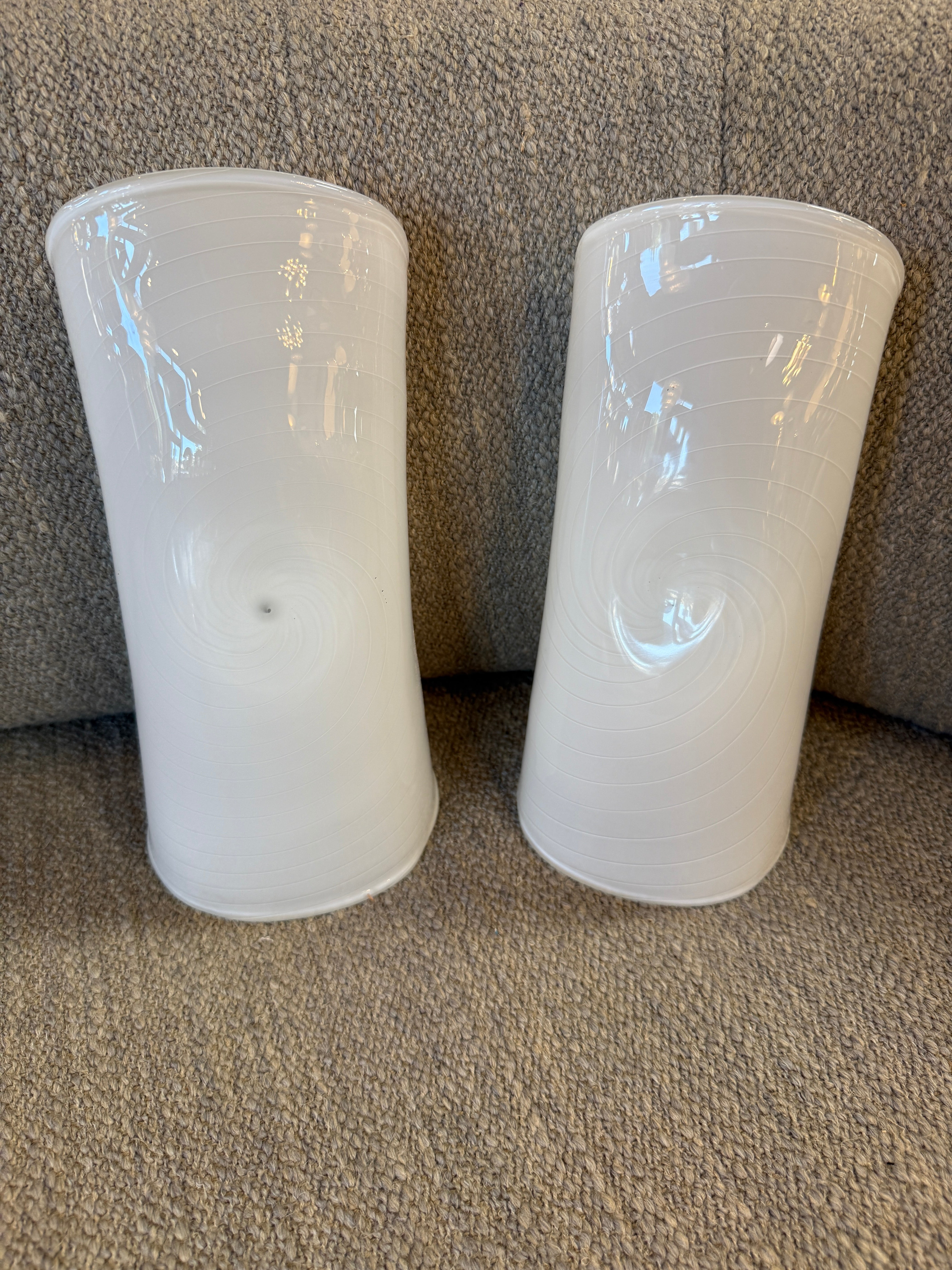 Pair of Murano Spiral Glass Wall Sconces