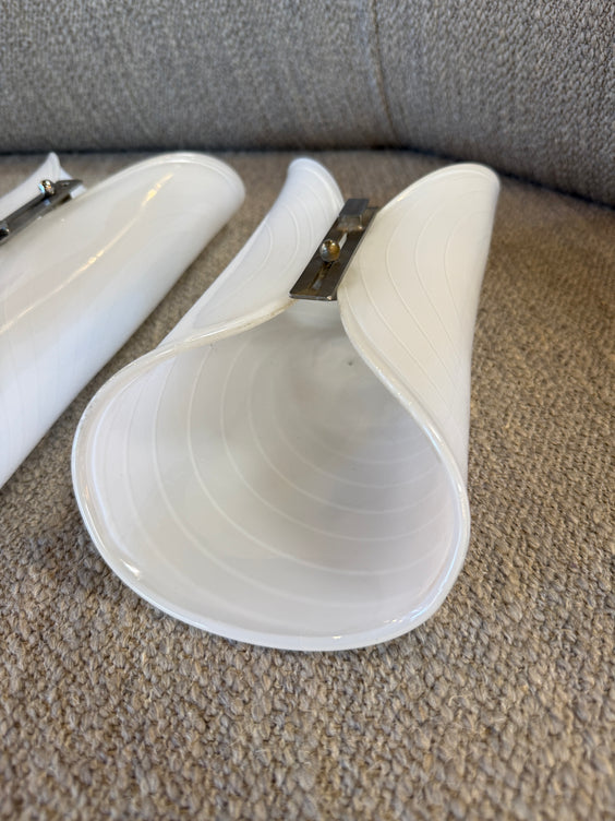 Pair of Murano Spiral Glass Wall Sconces