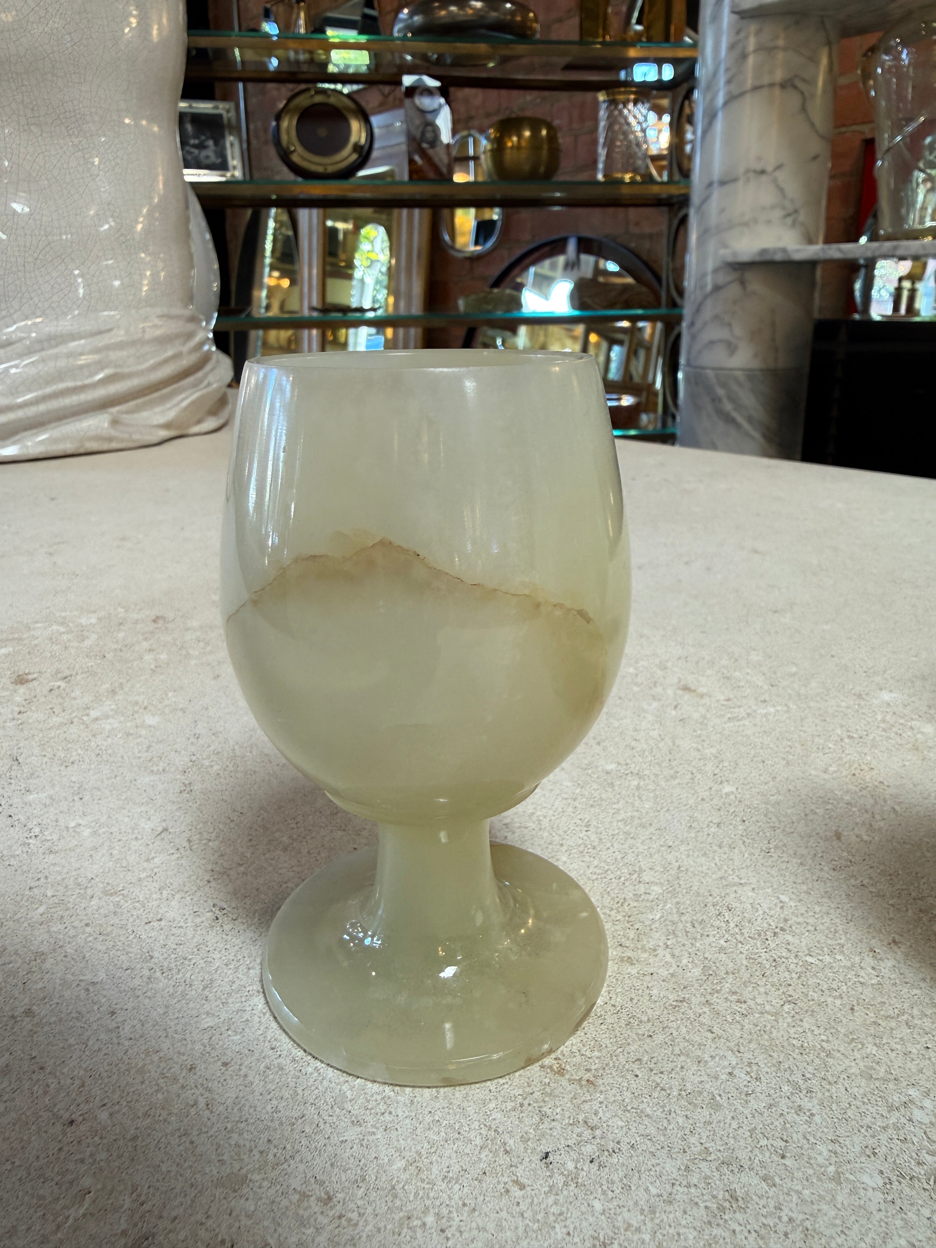 Set of 6 Marble Goblets / Chalice Glasses