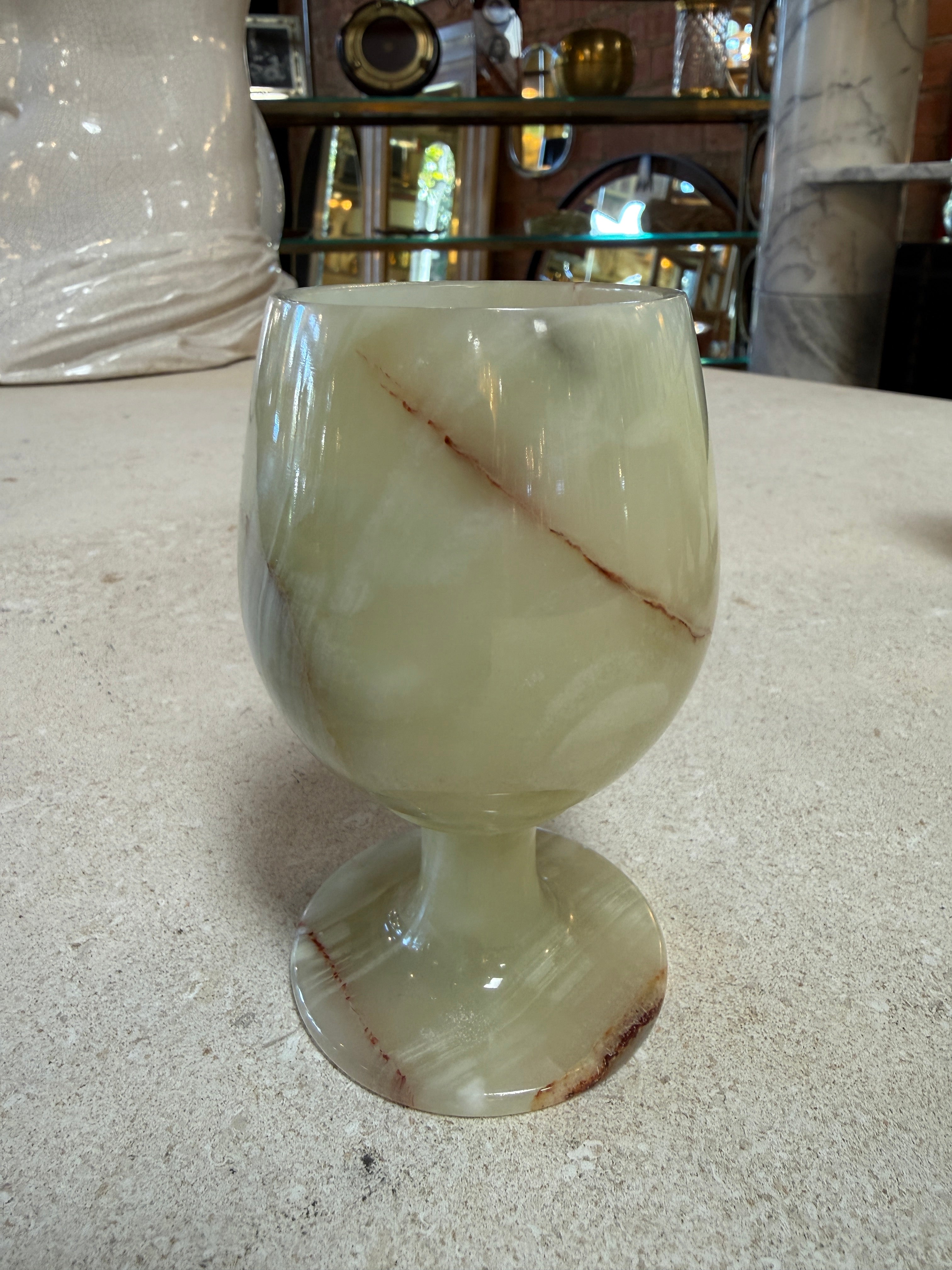 Set of 6 Marble Goblets / Chalice Glasses