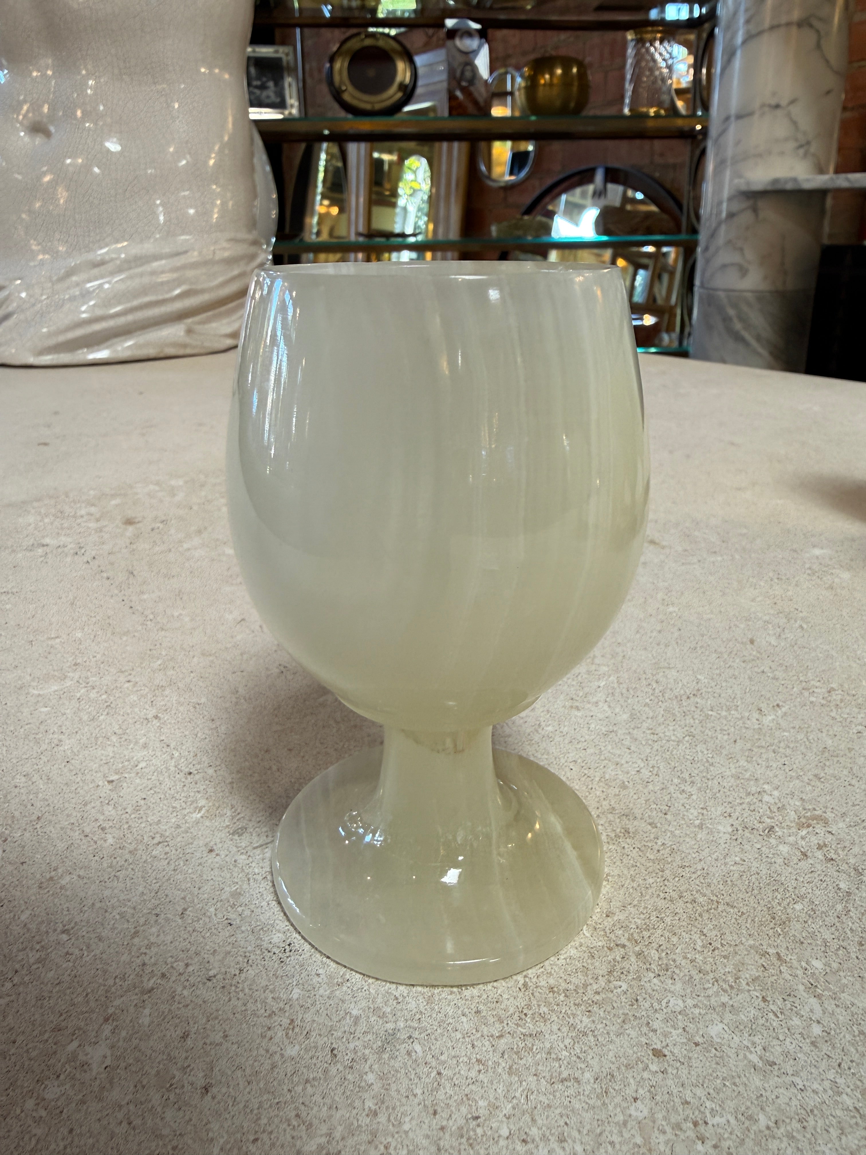 Set of 6 Marble Goblets / Chalice Glasses