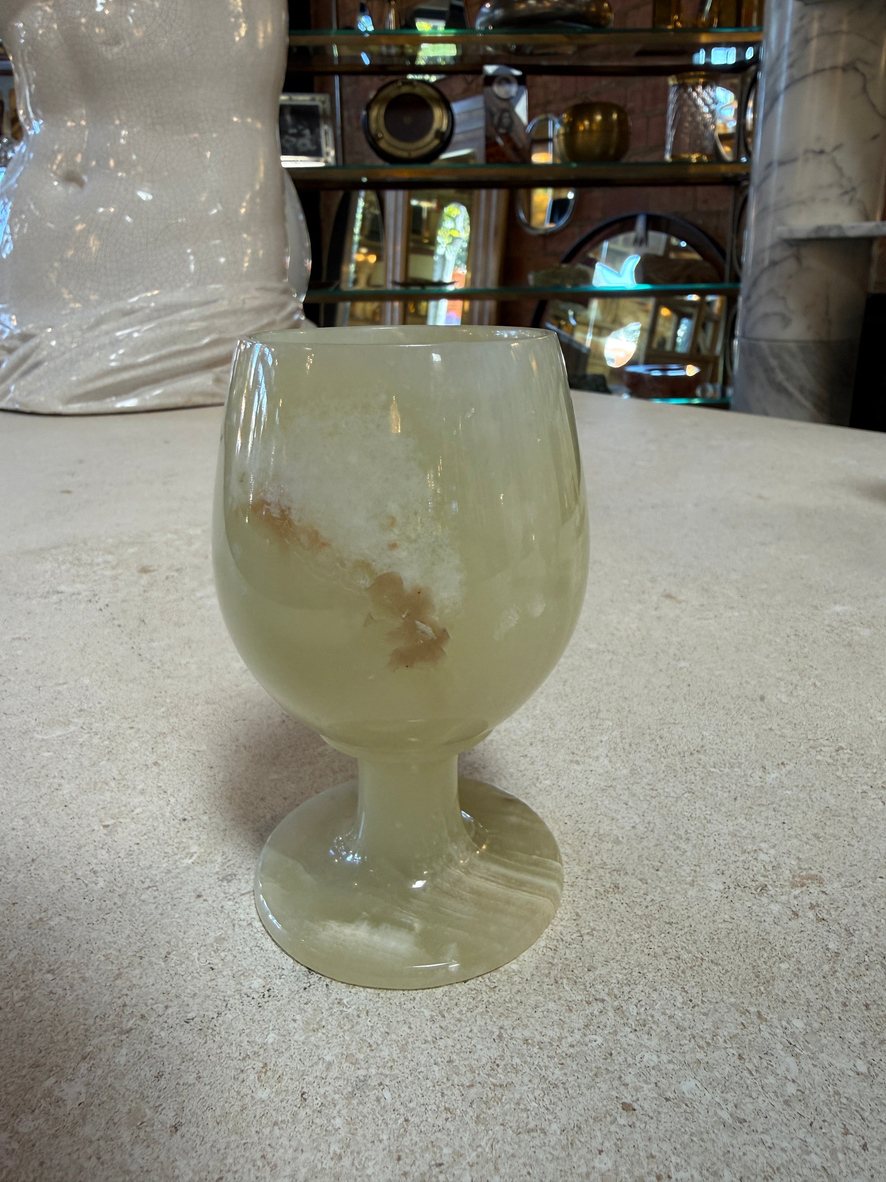 Set of 6 Marble Goblets / Chalice Glasses
