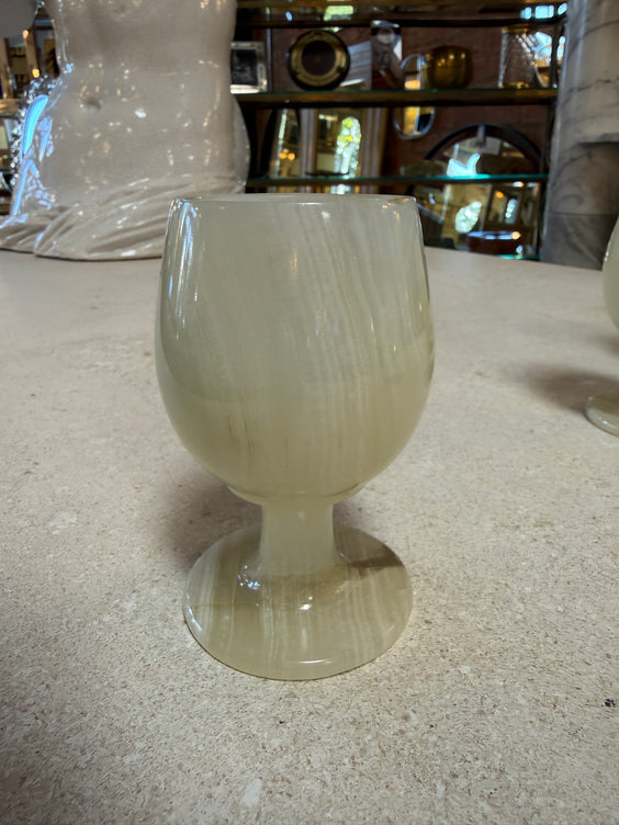 Set of 6 Marble Goblets / Chalice Glasses