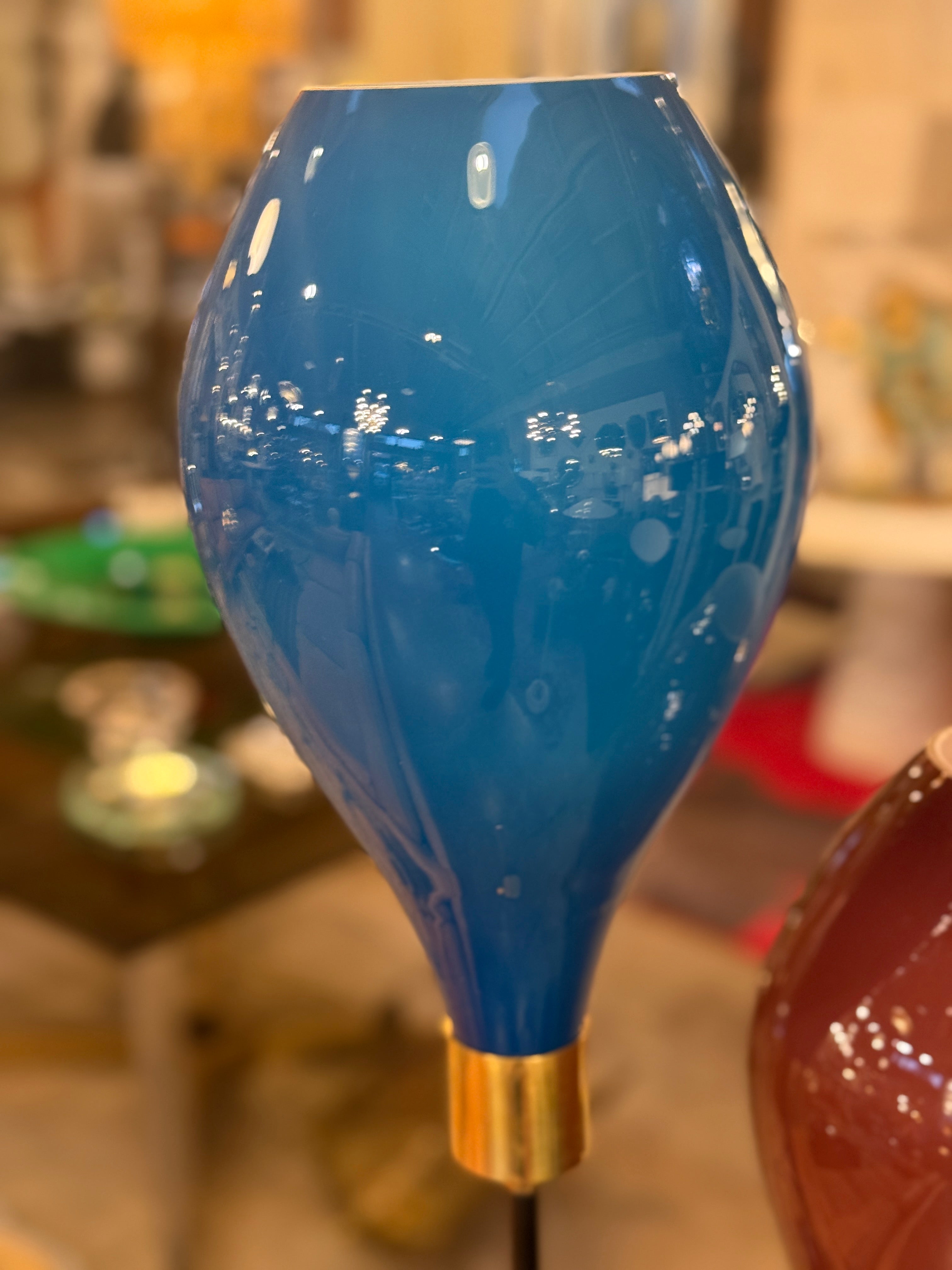 Stilnovo Floor Lamp with Two “Incamiciati” Glass Shades, Italy, 1950s–1960s