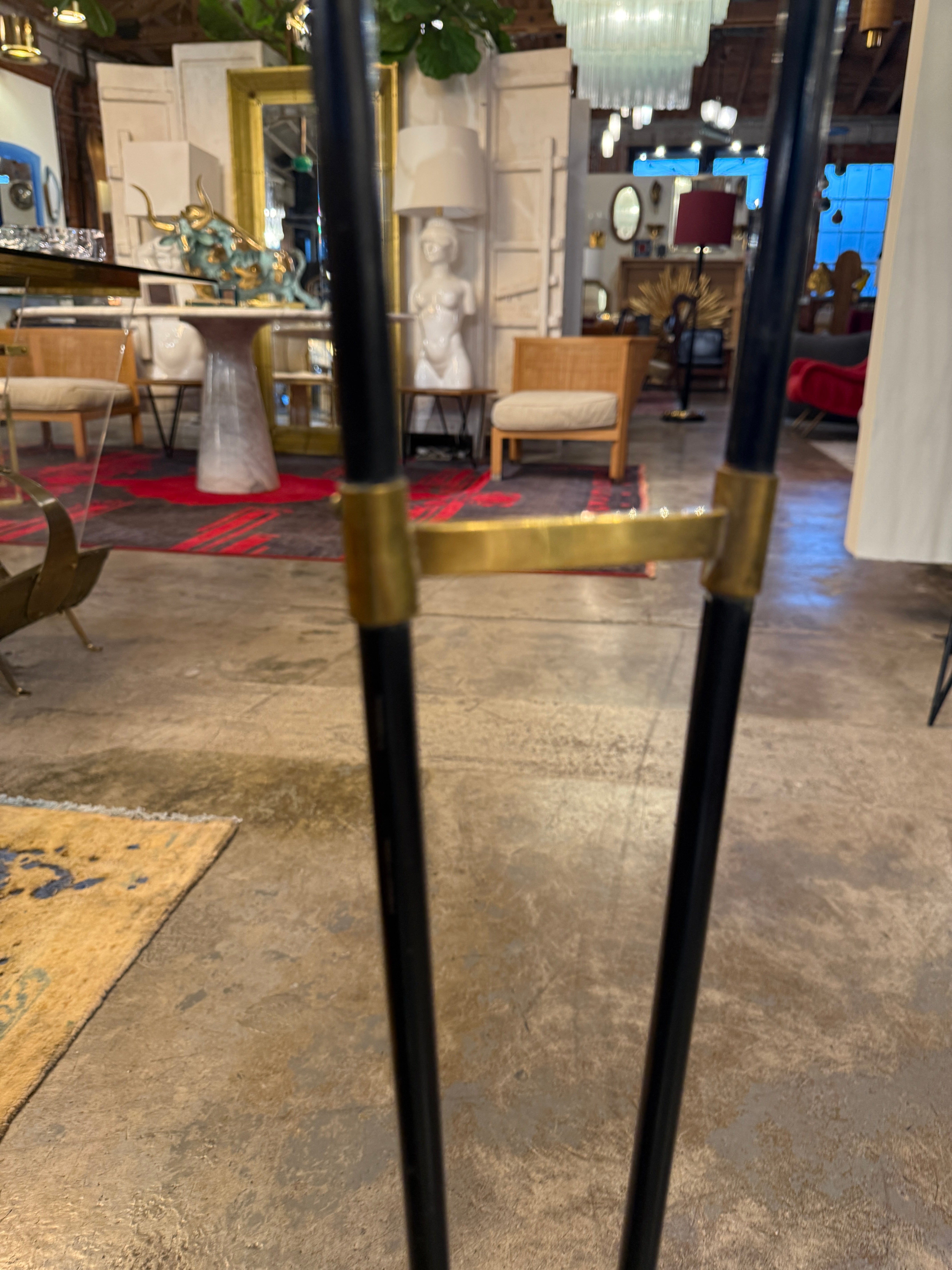 Stilnovo Floor Lamp with Two “Incamiciati” Glass Shades, Italy, 1950s–1960s