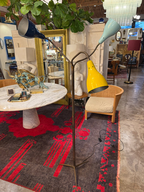 Attributed to Giuseppe Ostuni, Three-Light Floor Lamp, Italy, 1950s