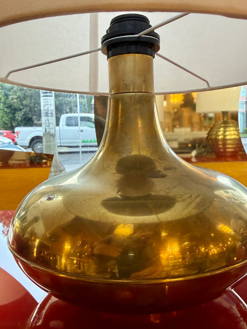 Pair of Italian Brass Table Lamps, 1970s