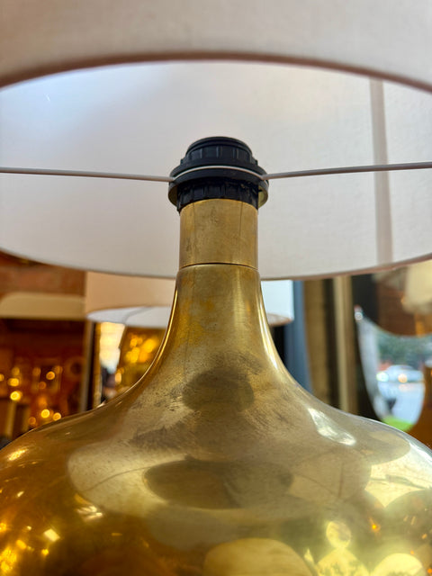 Pair of Italian Brass Table Lamps, 1970s