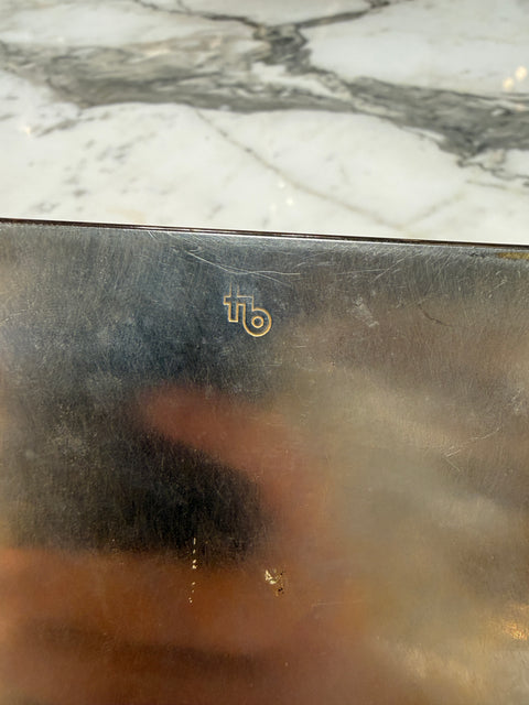 Tommaso Barbi Vintage Burl Wood & Brushed Metal Box