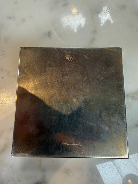 Tommaso Barbi Vintage Burl Wood & Brushed Metal Box