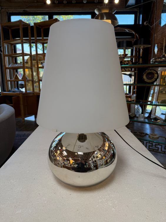 Chrome Sphere Table Lamp Attributed to Fontana Arte, Italy, Circa 1970s