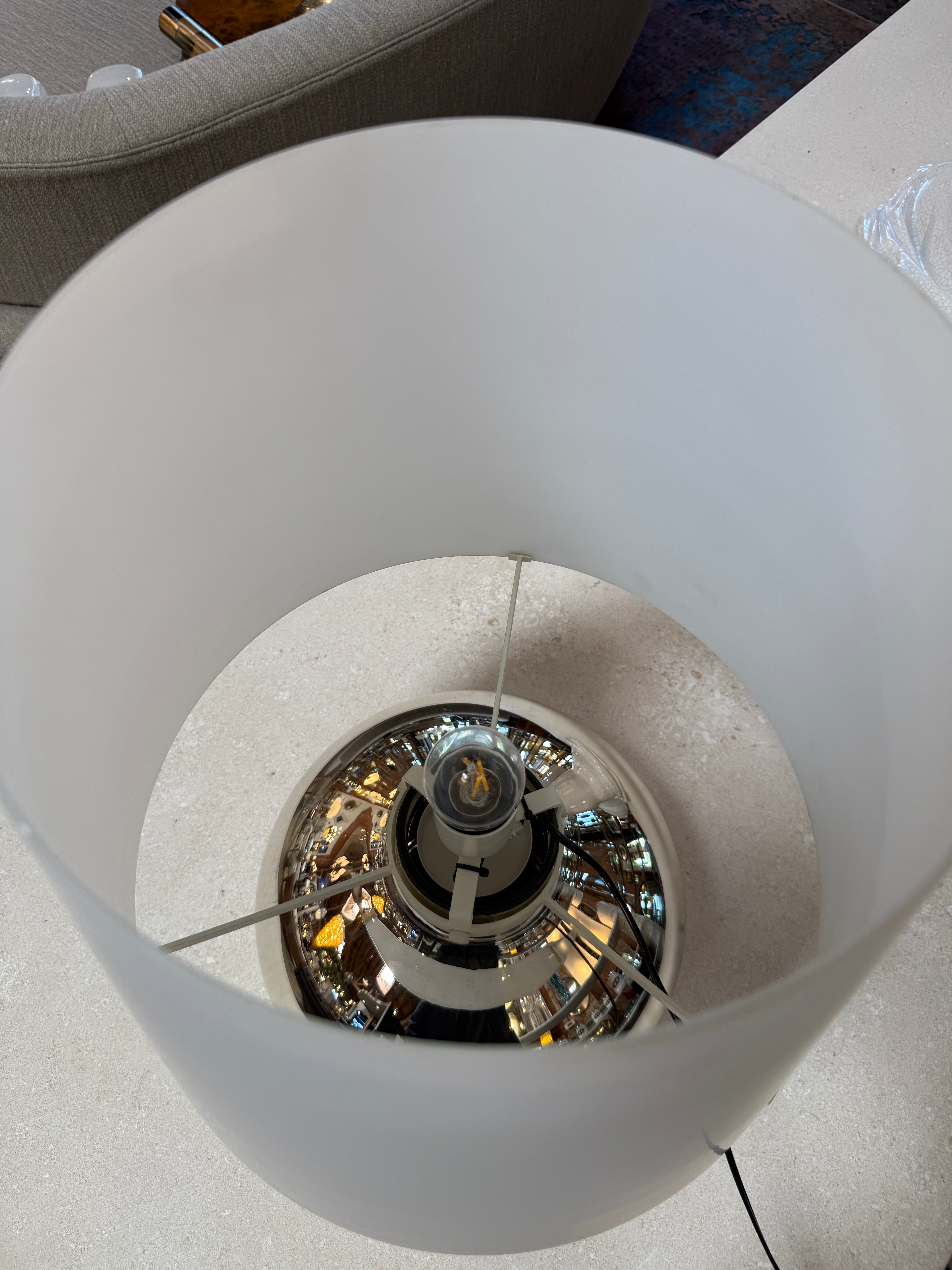 Chrome Sphere Table Lamp Attributed to Fontana Arte, Italy, Circa 1970s