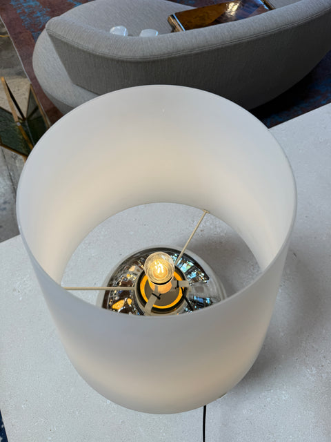 Chrome Sphere Table Lamp Attributed to Fontana Arte, Italy, Circa 1970s