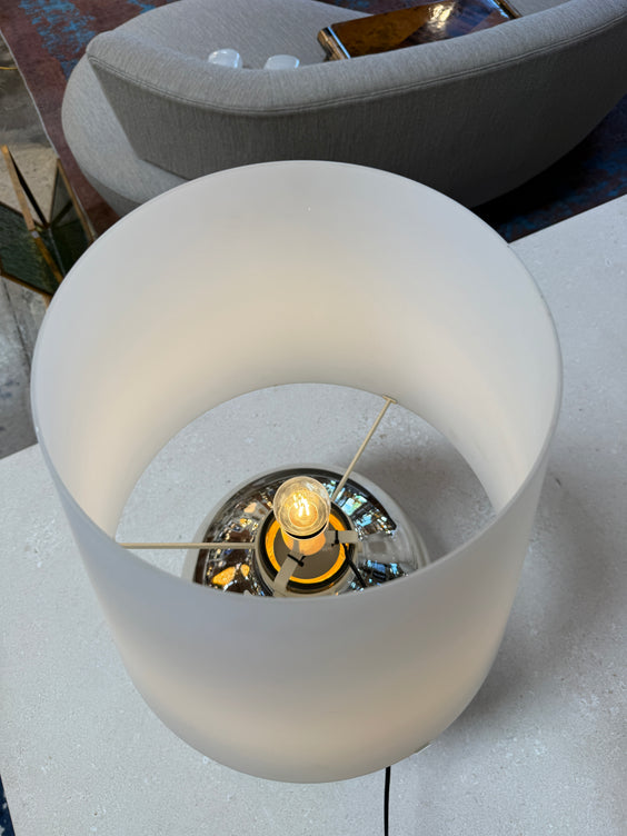 Chrome Sphere Table Lamp Attributed to Fontana Arte, Italy, Circa 1970s