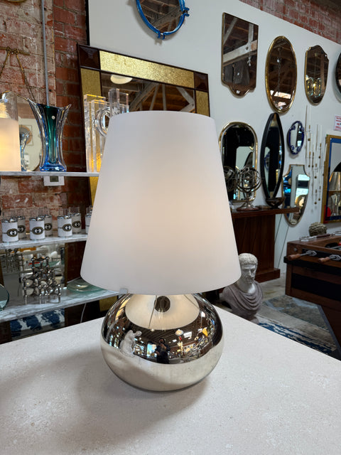 Chrome Sphere Table Lamp Attributed to Fontana Arte, Italy, Circa 1970s