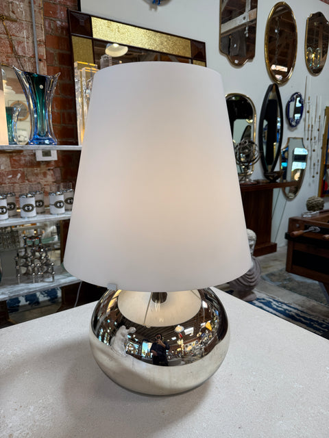 Chrome Sphere Table Lamp Attributed to Fontana Arte, Italy, Circa 1970s