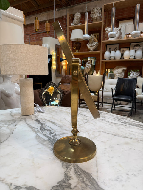 Vintage Brass Oval Vanity Mirror with Swivel Stand