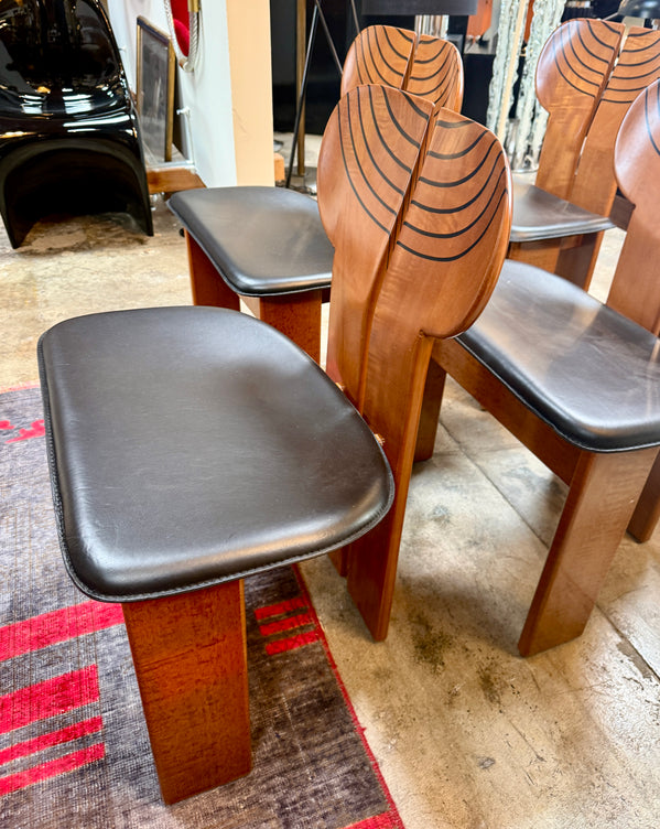 Set of 12 “Africa” Dining Chairs by Afra & Tobia Scarpa for Maxalto, Italy, 1970s