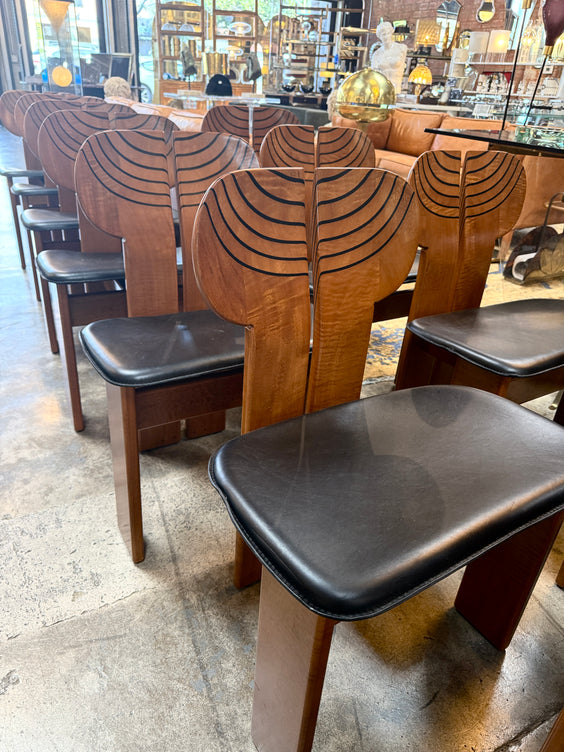 Set of 12 “Africa” Dining Chairs by Afra & Tobia Scarpa for Maxalto, Italy, 1970s