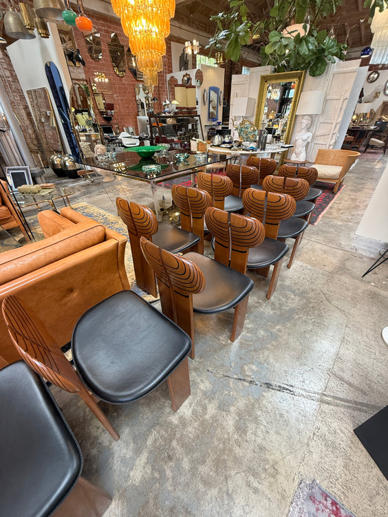 Set of 12 “Africa” Dining Chairs by Afra & Tobia Scarpa for Maxalto, Italy, 1970s
