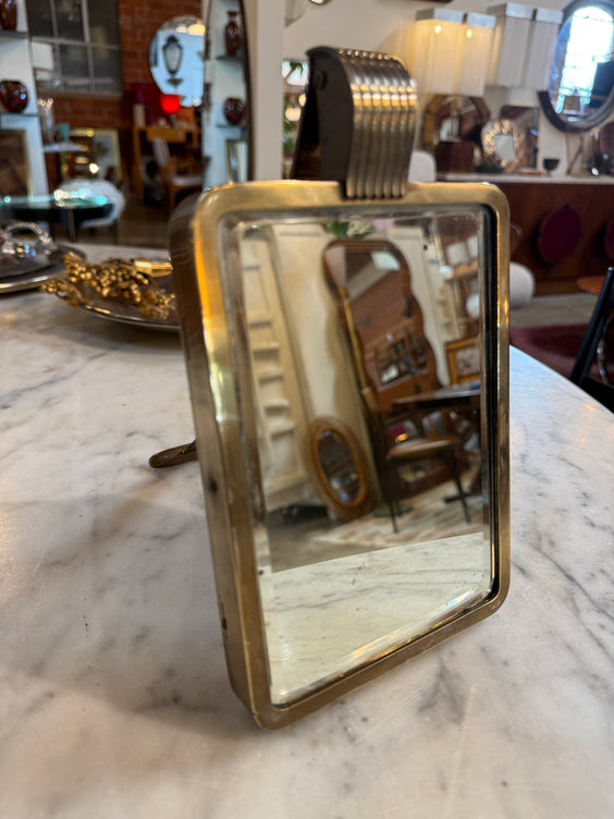 Italian Brass Table Mirror, 1960s