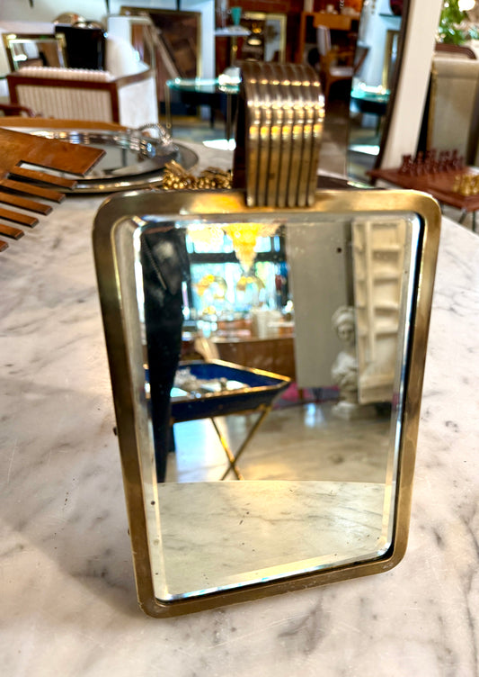 Italian Brass Table Mirror, 1960s