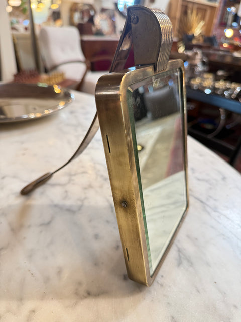 Italian Brass Table Mirror, 1960s
