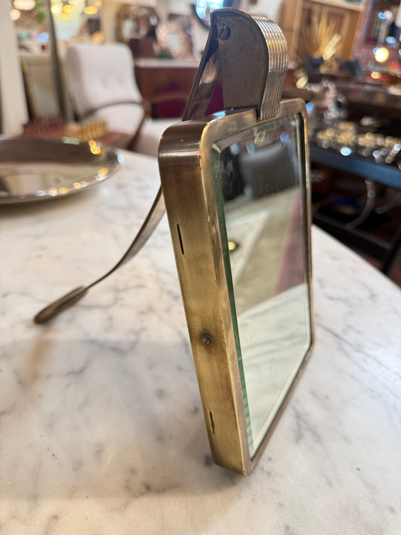 Italian Brass Table Mirror, 1960s