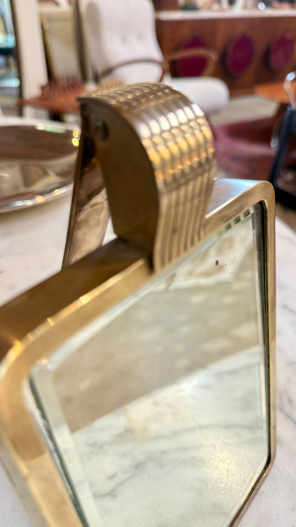 Italian Brass Table Mirror, 1960s