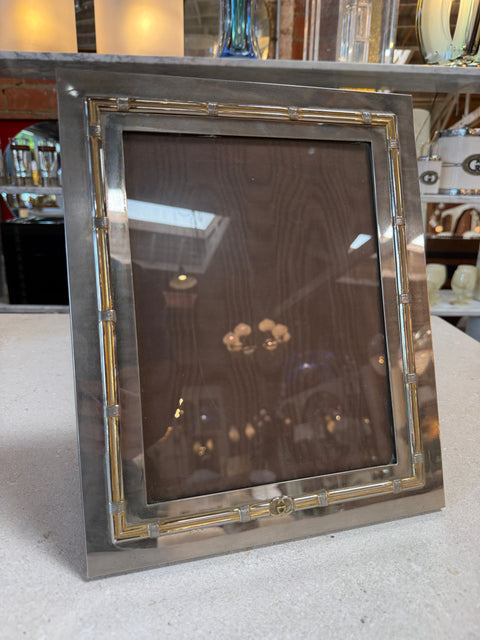 Vintage Gucci Silver & Gold Tone Picture Frame 7 x 9