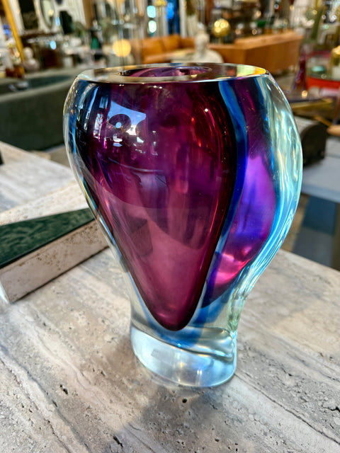Sommerso Murano Glass Vase by Flavio Poli for Seguso, Italy, 1950s–1960s