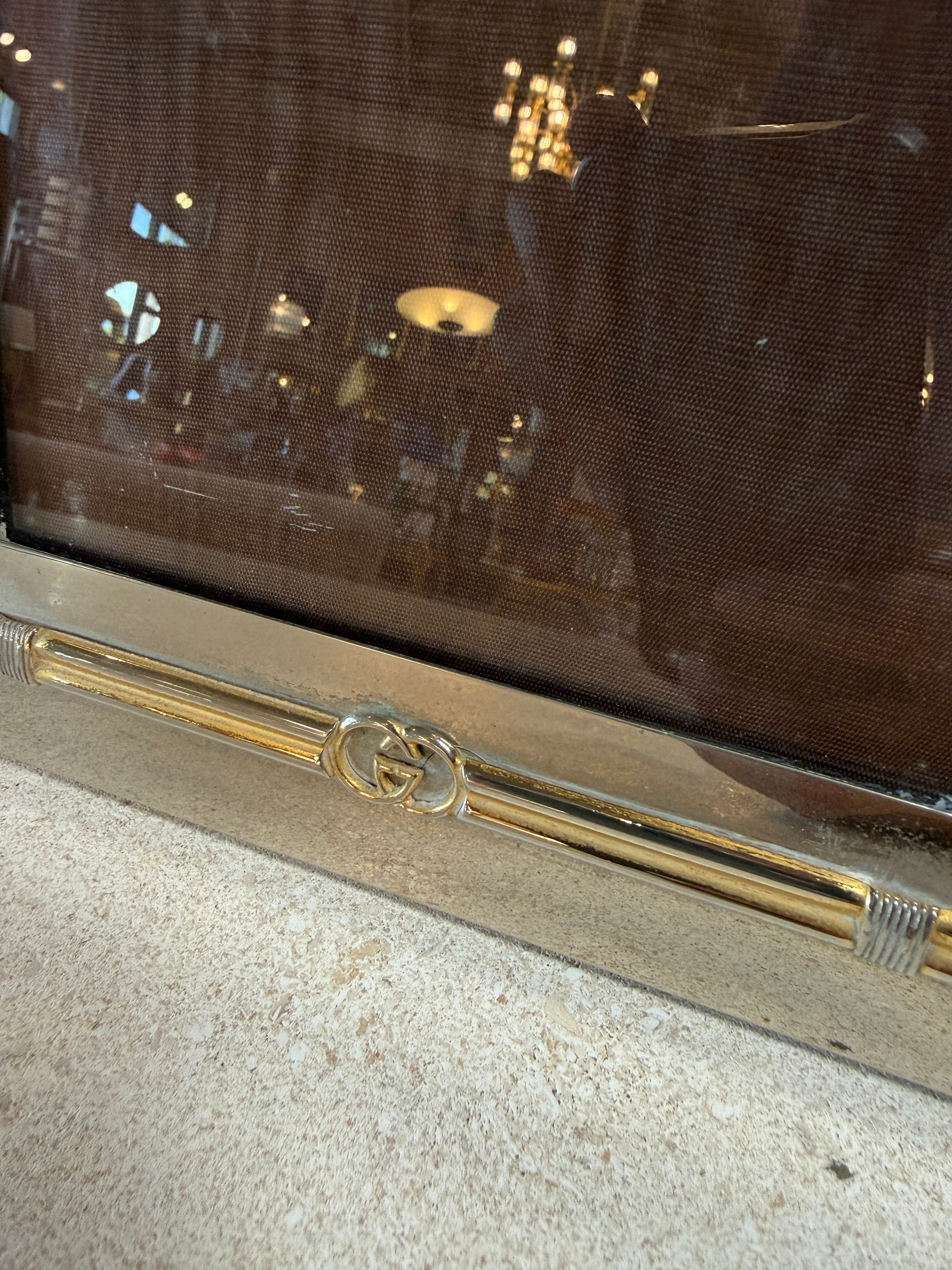 Vintage Gucci Silver & Gold Tone Picture Frame 5x7