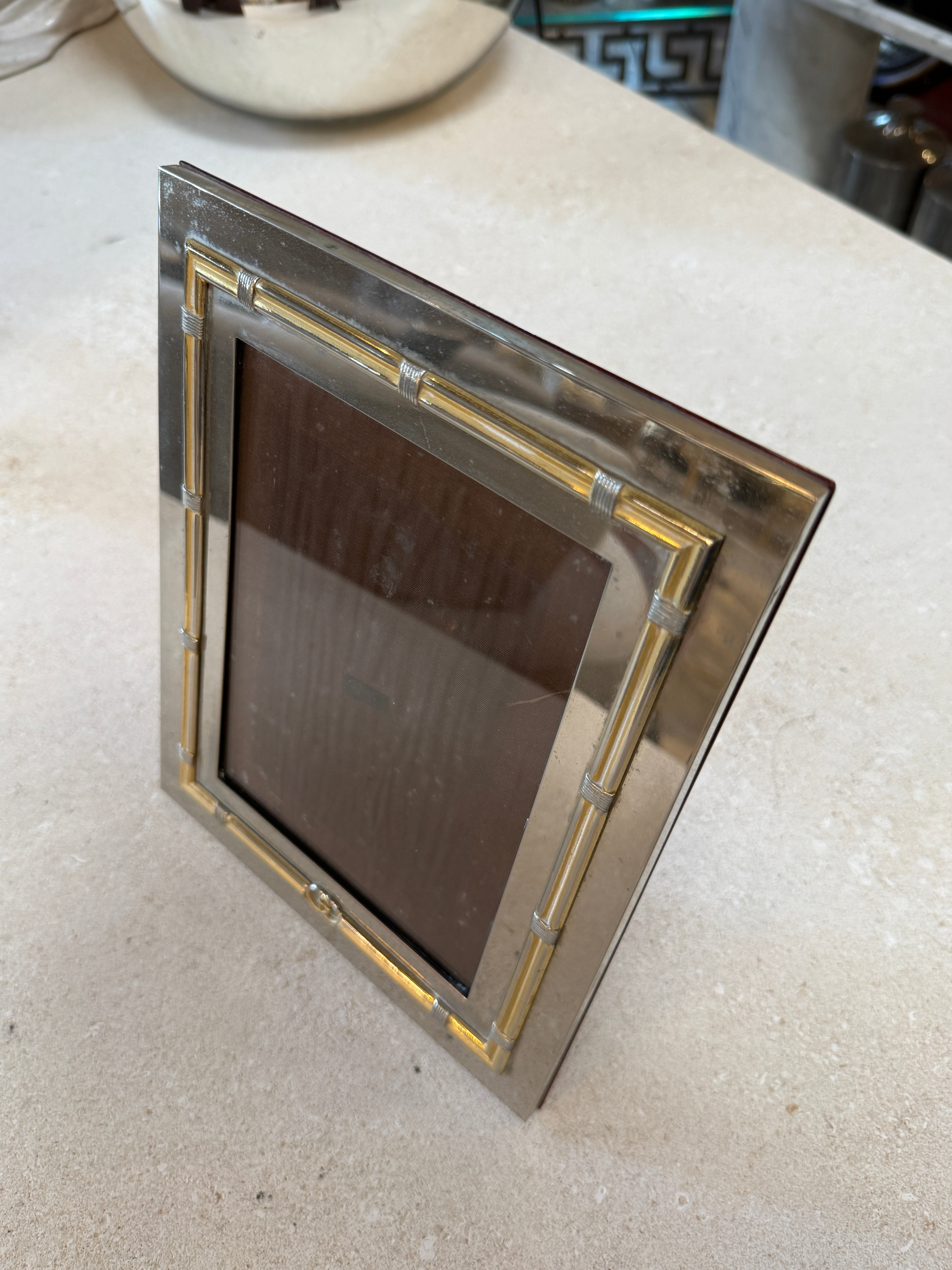 Vintage Gucci Silver & Gold Tone Picture Frame 5x7