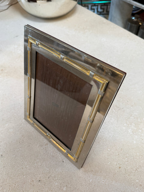 Vintage Gucci Silver & Gold Tone Picture Frame 5x7