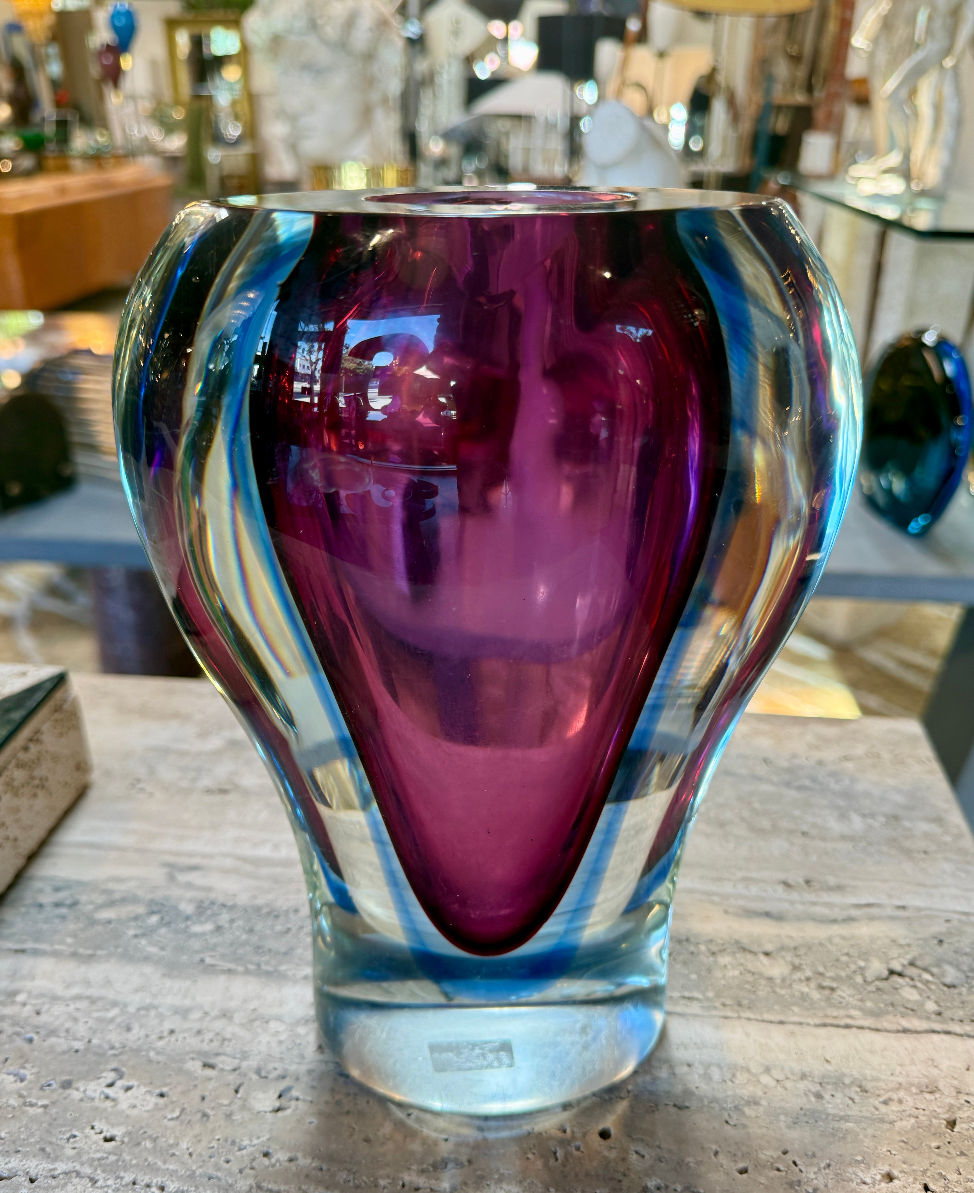 Sommerso Murano Glass Vase by Flavio Poli for Seguso, Italy, 1950s–1960s