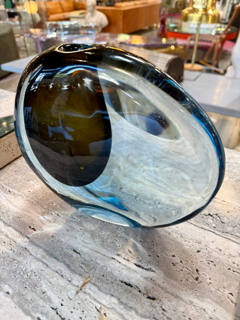 “Valva” Murano Glass Vase by Flavio Poli for Seguso, Italy, 1960s