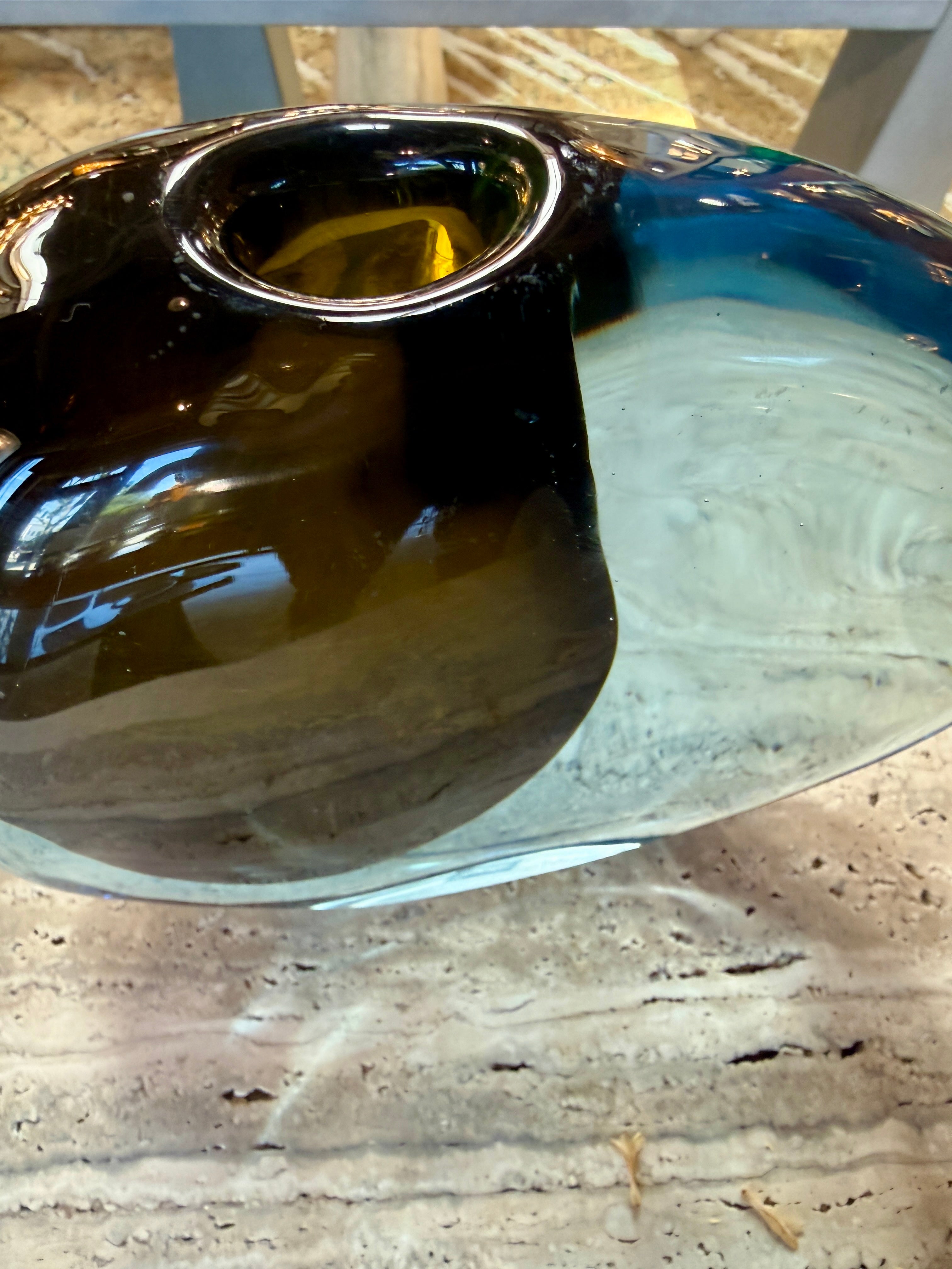 “Valva” Murano Glass Vase by Flavio Poli for Seguso, Italy, 1960s