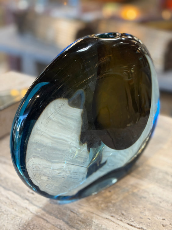 “Valva” Murano Glass Vase by Flavio Poli for Seguso, Italy, 1960s