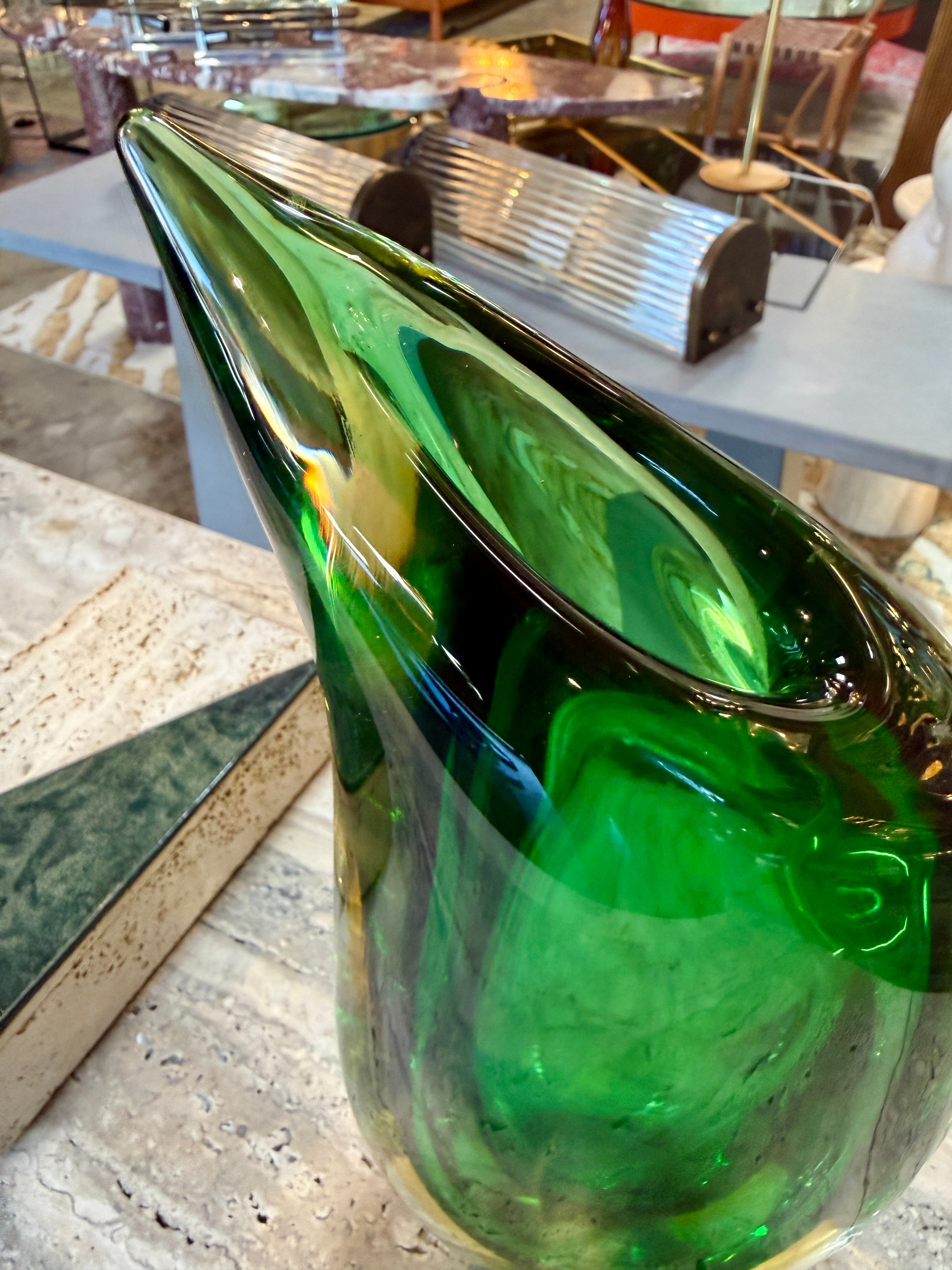 Sommerso Murano Glass “Valva” Vase by Flavio Poli for Seguso, Italy, 1950s