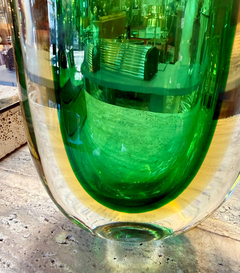 Sommerso Murano Glass “Valva” Vase by Flavio Poli for Seguso, Italy, 1950s