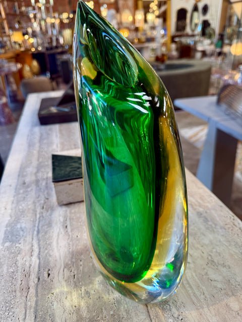 Sommerso Murano Glass “Valva” Vase by Flavio Poli for Seguso, Italy, 1950s